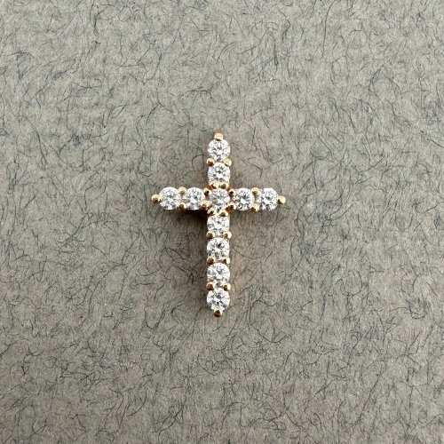 Золотий хрестик з фіанітами. Артикул: 011015