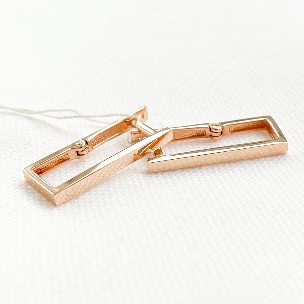 Золоті сережки прямокутники. Артикул: 002501