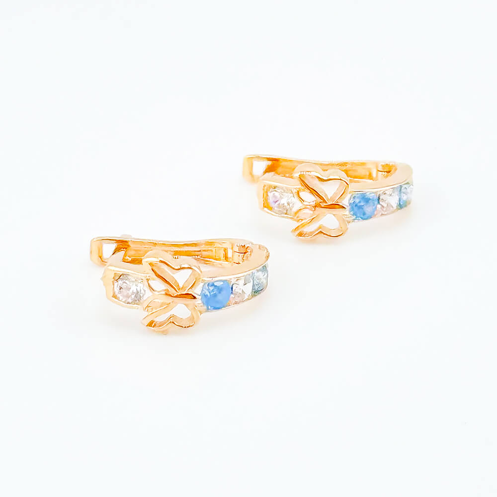 Золоті сережки Метелики з фіанітами. Артикул: 006357