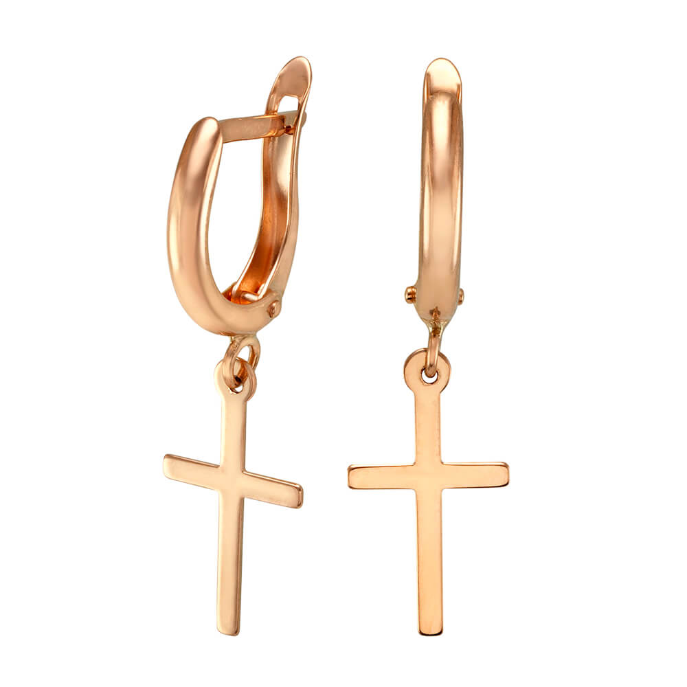 Золоті сережки Хрестики. Артикул: 006102