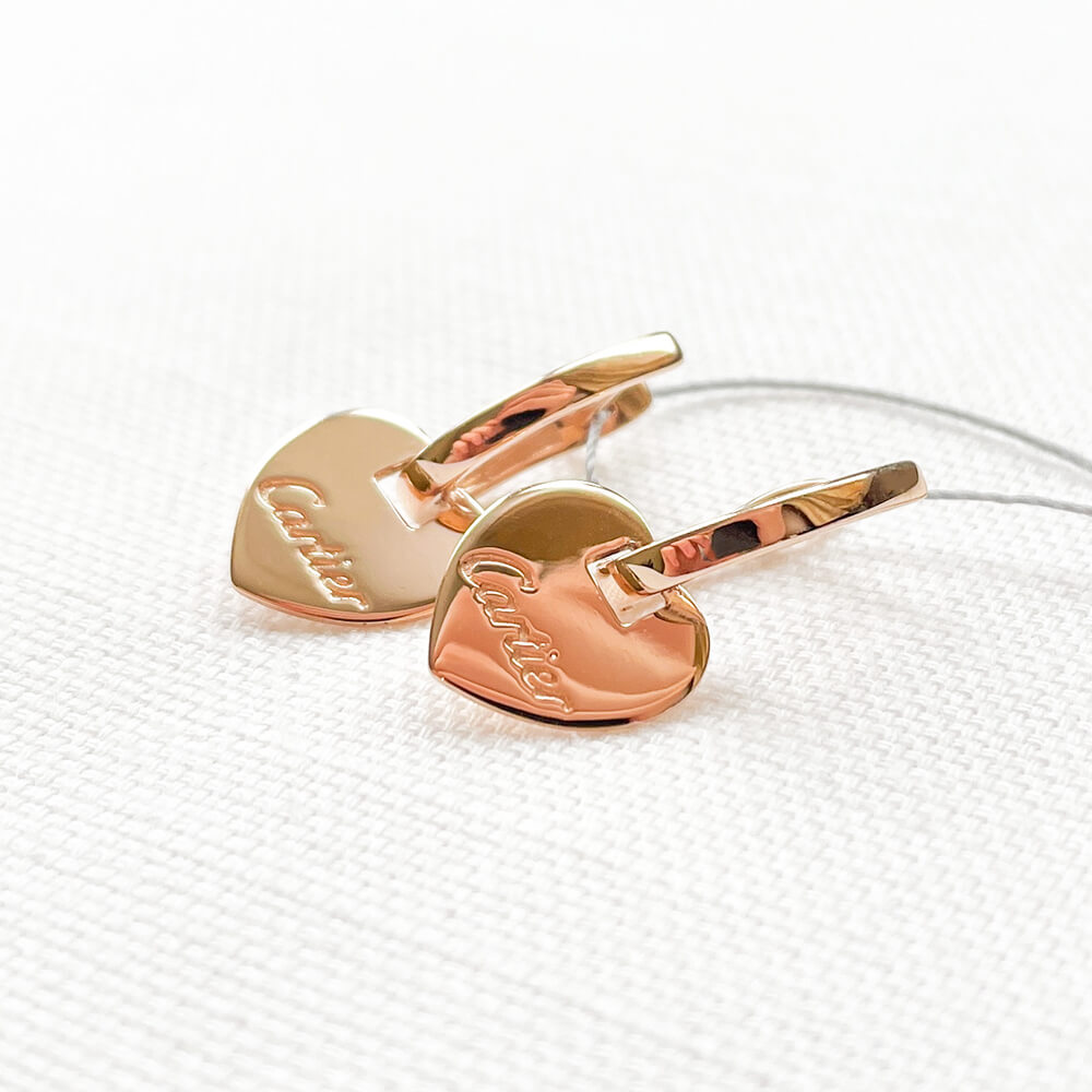 Золоті сережки-підвіски Серця. Артикул: 004570