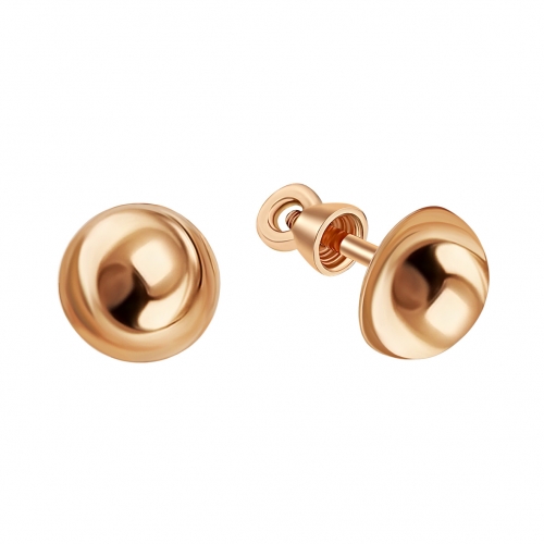 Золоті сережки-пусети півсфери. Артикул: 010873