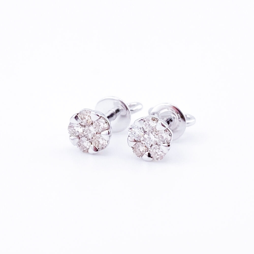 Золотые сережки-пусеты с бриллиантами. Артикул: 004553