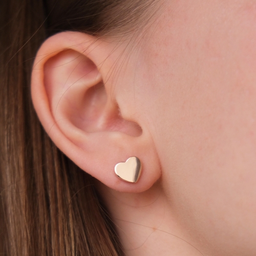 Золоті сережки-пусети Серце. Артикул: 008828