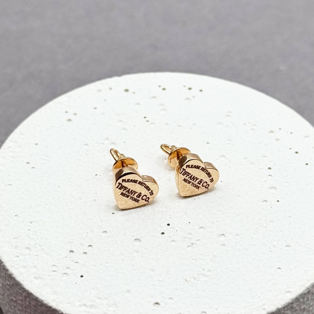 Золотые сережки-пусеты Сердце. Артикул: 009362