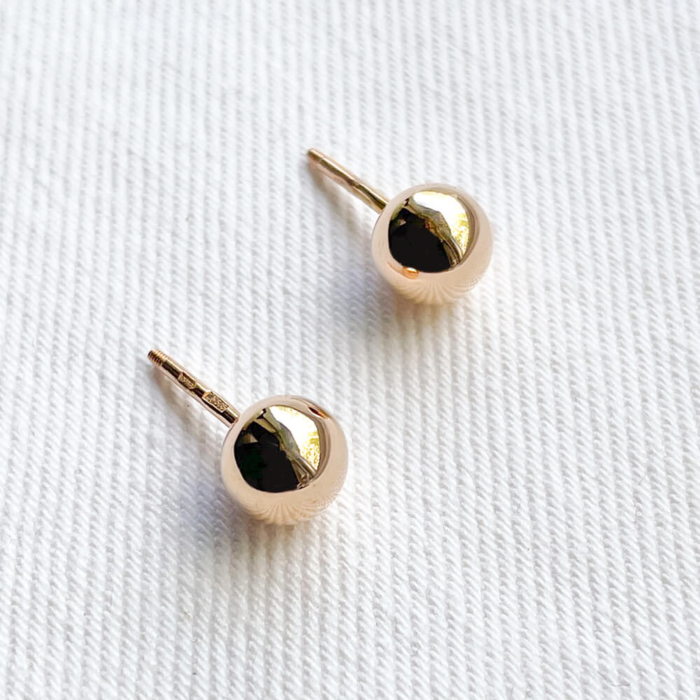 Золоті сережки-пусети Кульки. Артикул: 002372