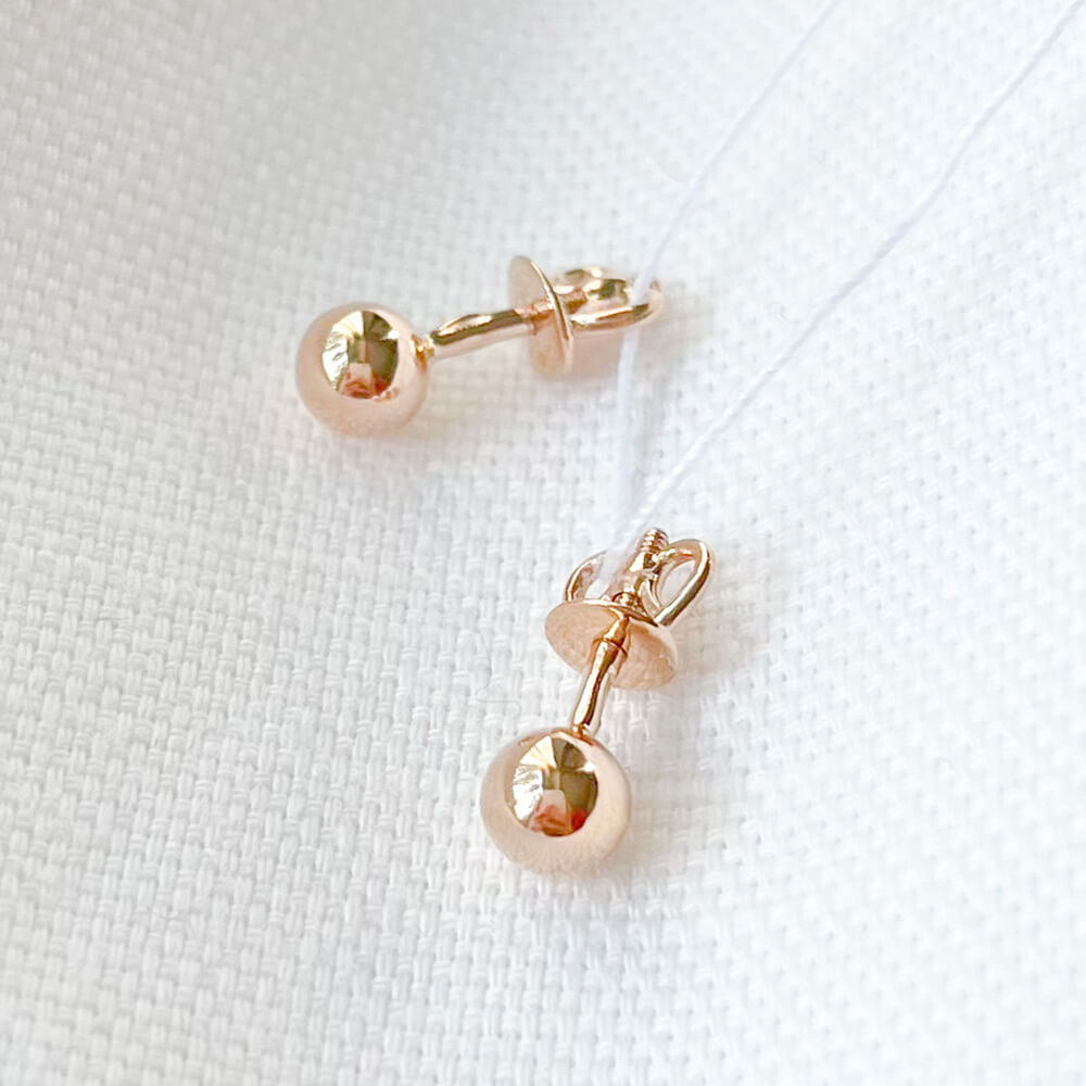 Золоті сережки-пусети Кульки. Артикул: 003444