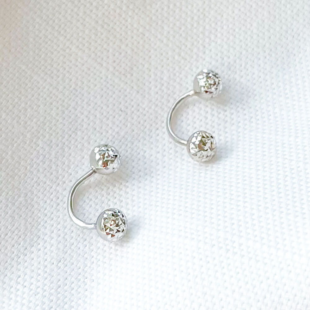 Золоті сережки з алмазними кульками. Артикул: 003441