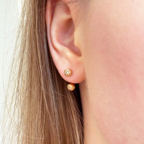 Золоті сережки з алмазними кульками. Артикул: 003551