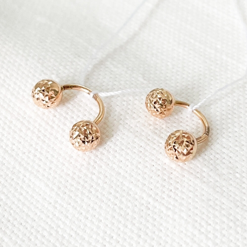 Золоті сережки з алмазними кульками. Артикул: 003551