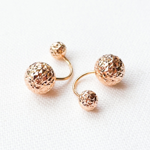 Золоті сережки з алмазними кульками. Артикул: 005113