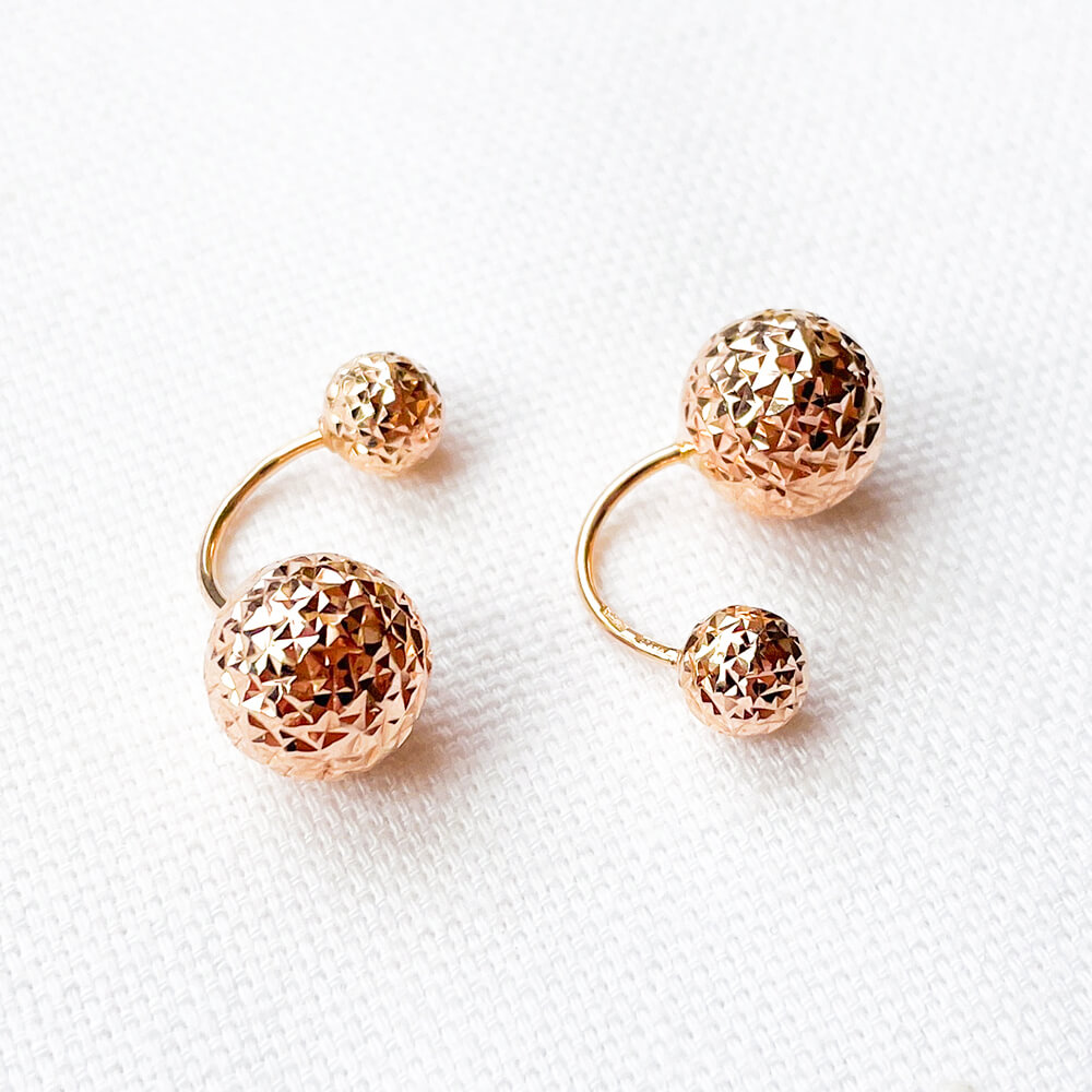 Золоті сережки з алмазними кульками. Артикул: 005113