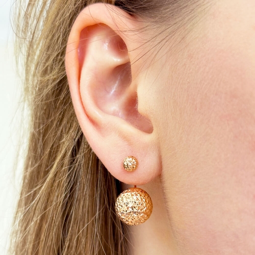 Золоті сережки з алмазними кульками. Артикул: 006165