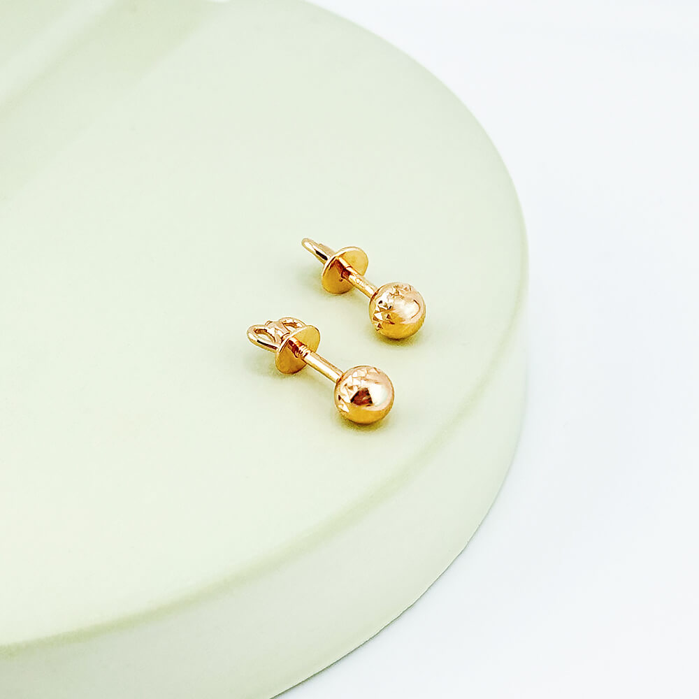 Золоті сережки з алмазними кульками. Артикул: 006665