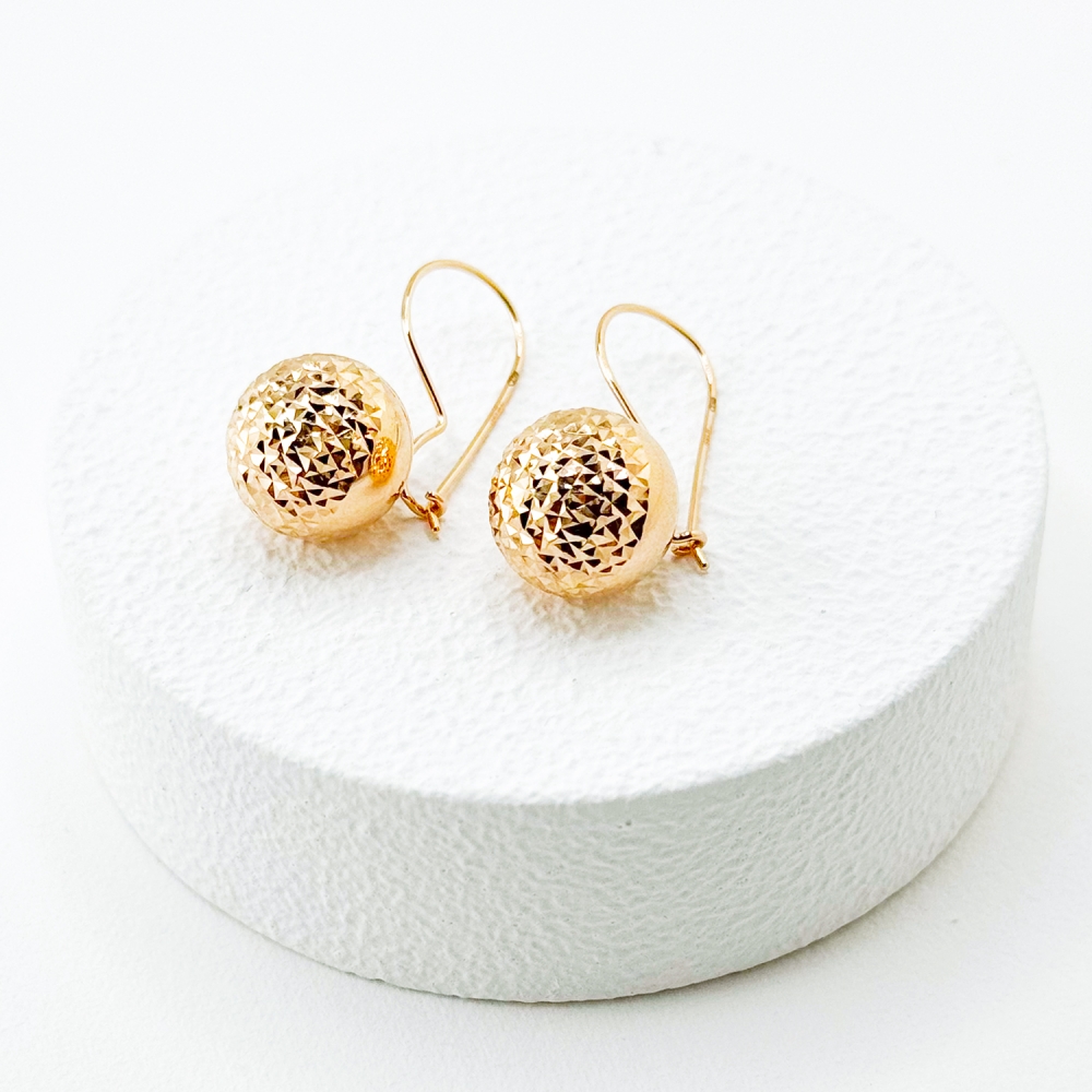 Золоті сережки з алмазними кульками. Артикул: 6817