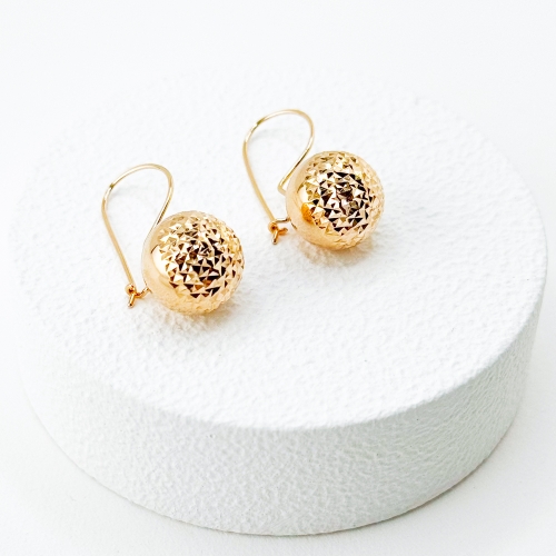 Золоті сережки з алмазними кульками. Артикул: 6817