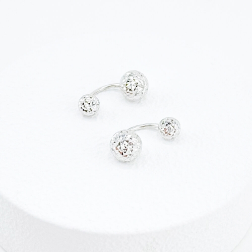 Золотые сережки с алмазными шариками. Артикул: 7030