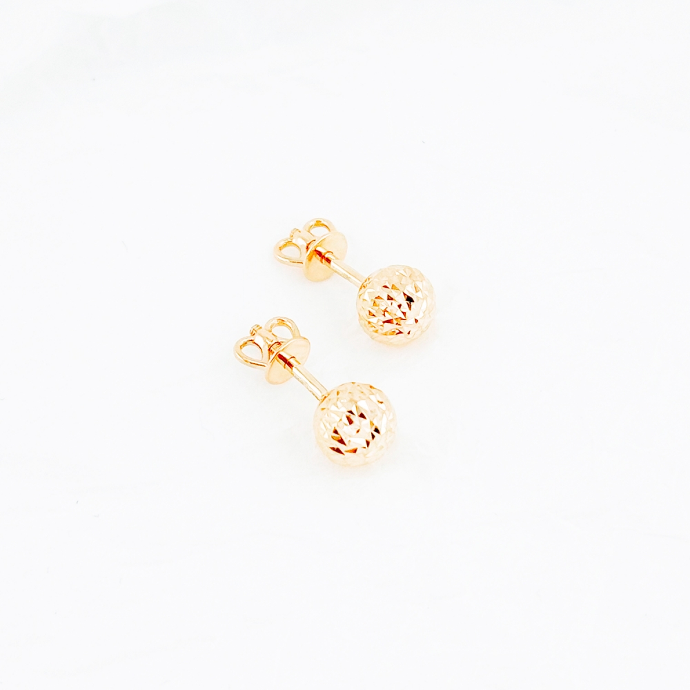 Золоті сережки з алмазними кульками. Артикул: 007614