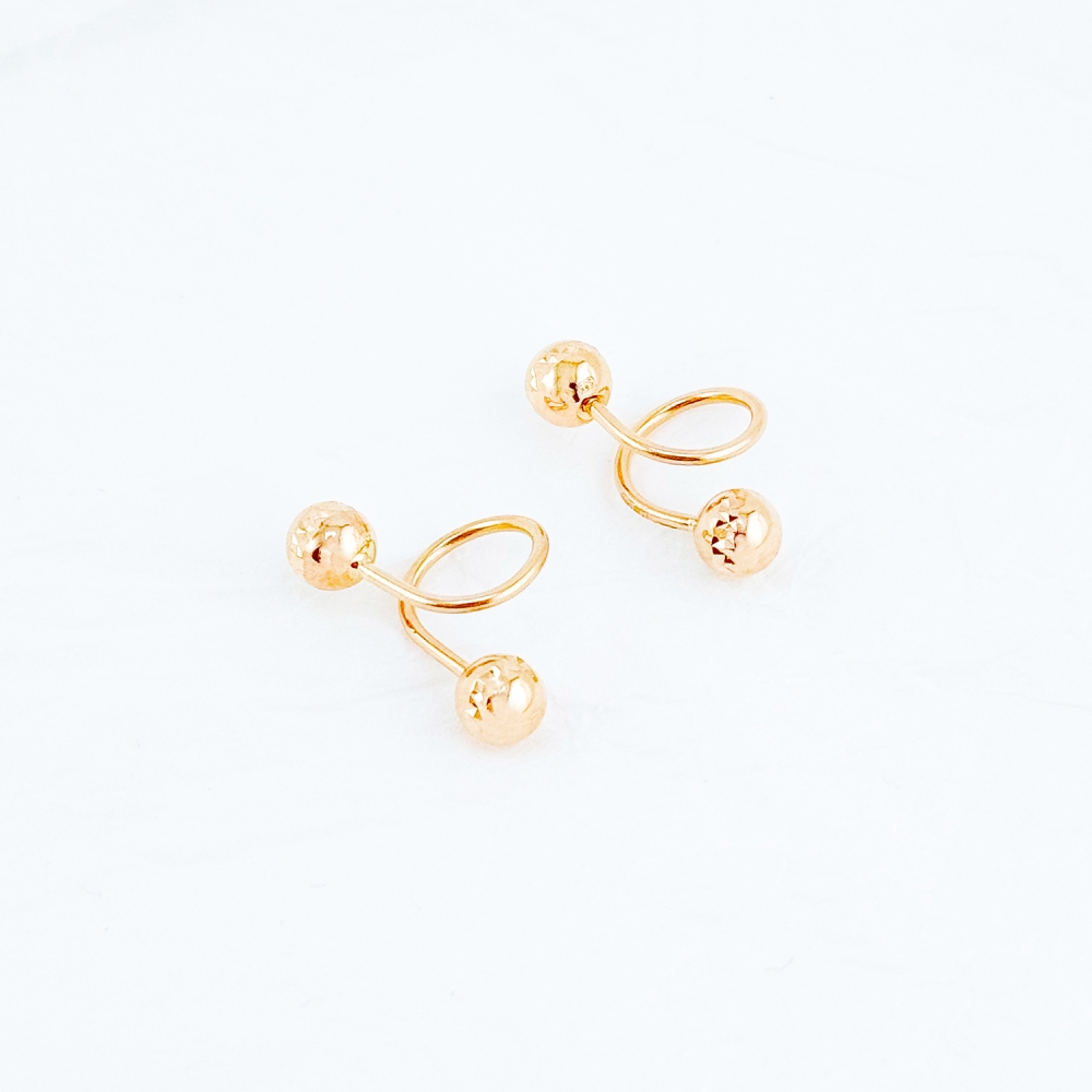 Золоті сережки з алмазними кульками. Артикул: 007634