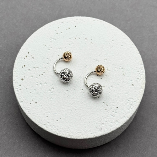 Золоті сережки з алмазними кульками. Артикул: 009014
