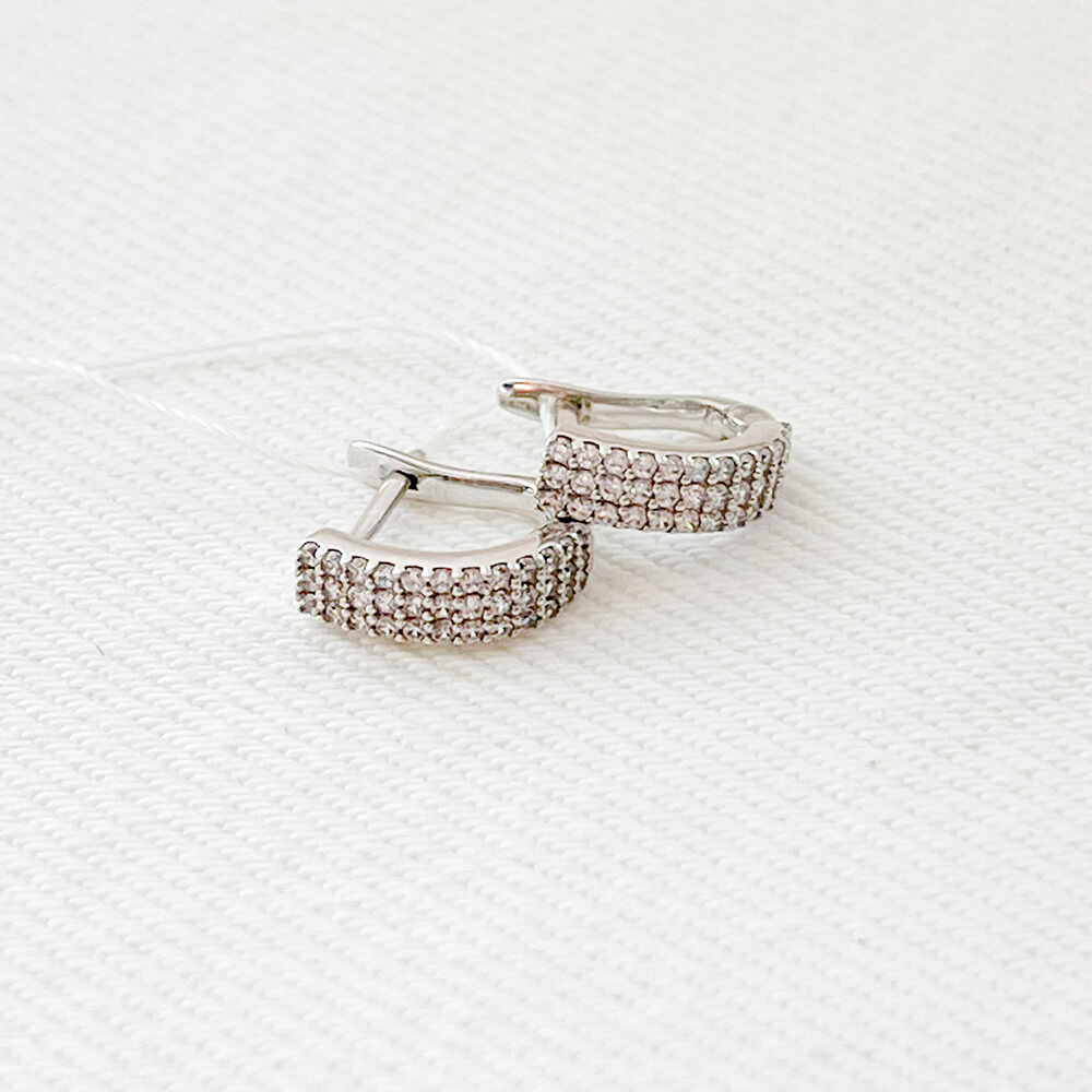 Золоті сережки з фіанітами. Артикул: 003004