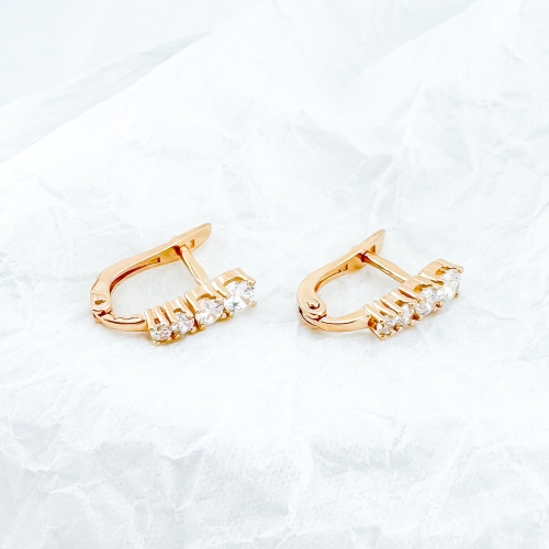 Золоті сережки з фіанітами. Артикул: 008089