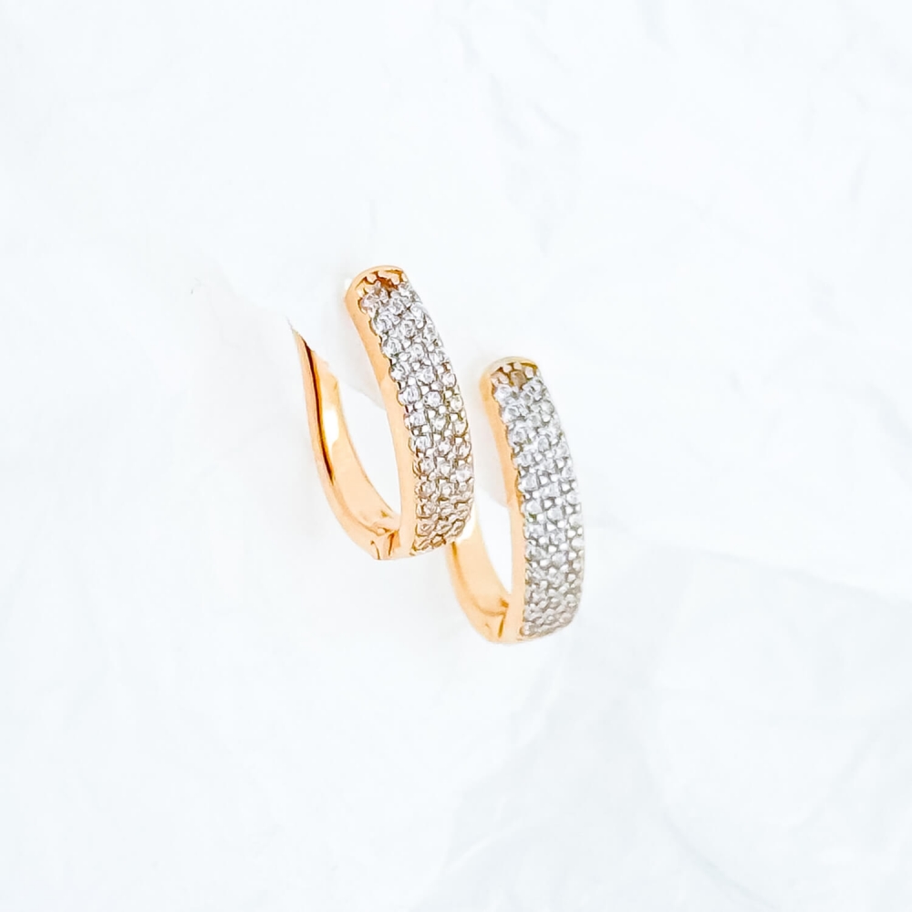 Золоті сережки з фіанітами. Артикул: 008401