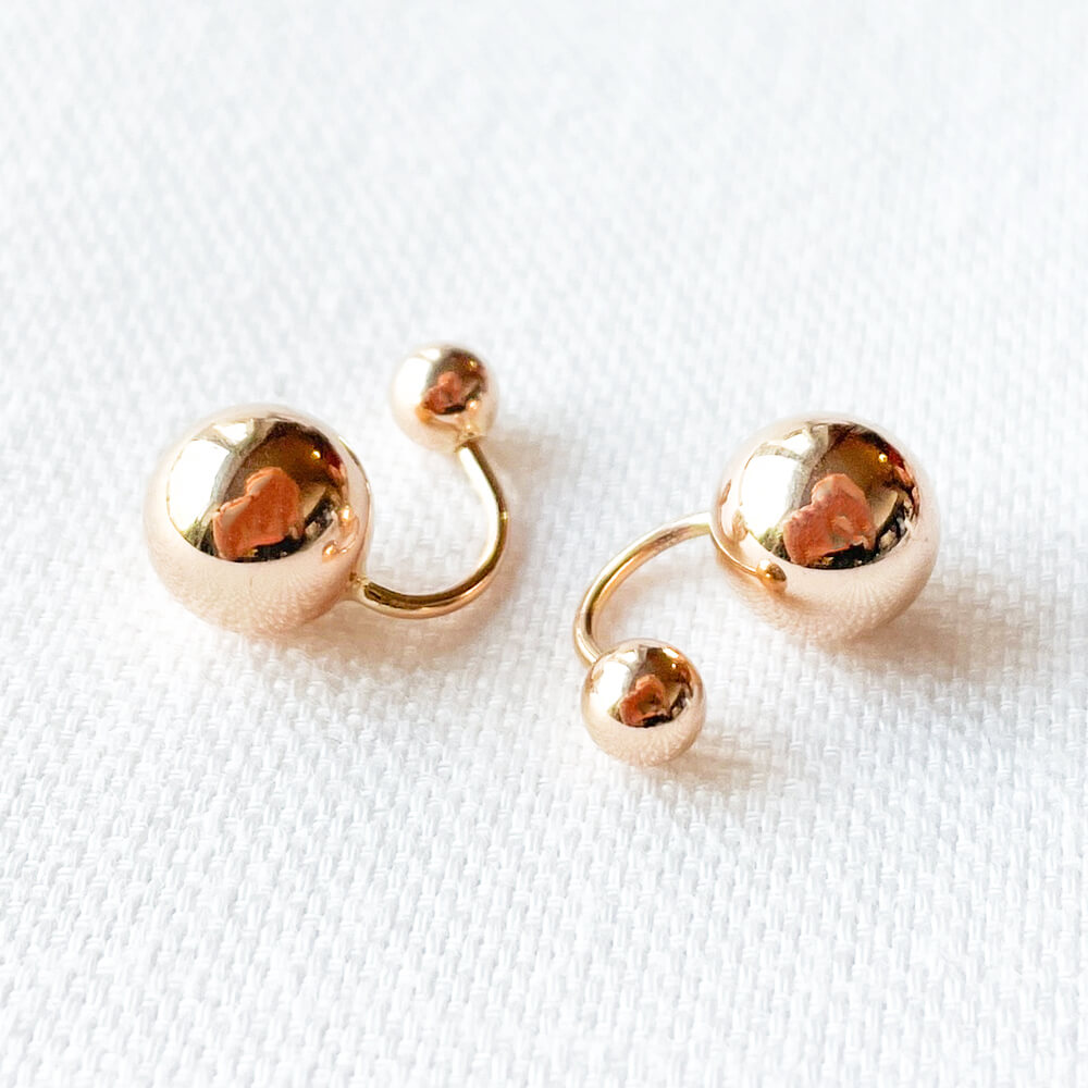 Золоті сережки з кульками. Артикул: 003820