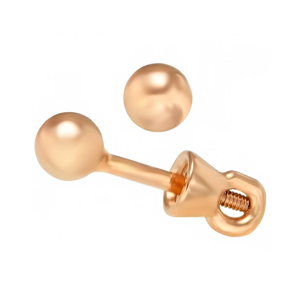 Золотые сережки с шариками. Артикул: 006500