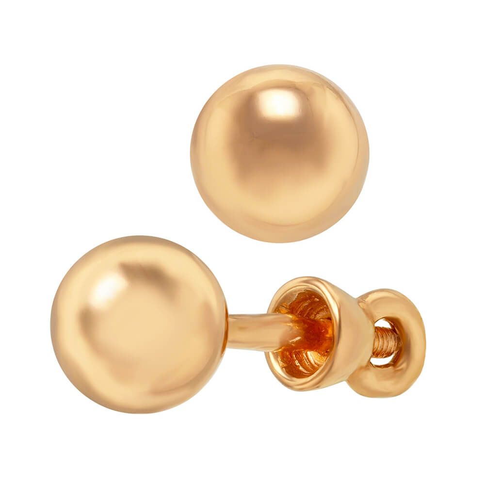 Золотые сережки с шариками. Артикул: 006134