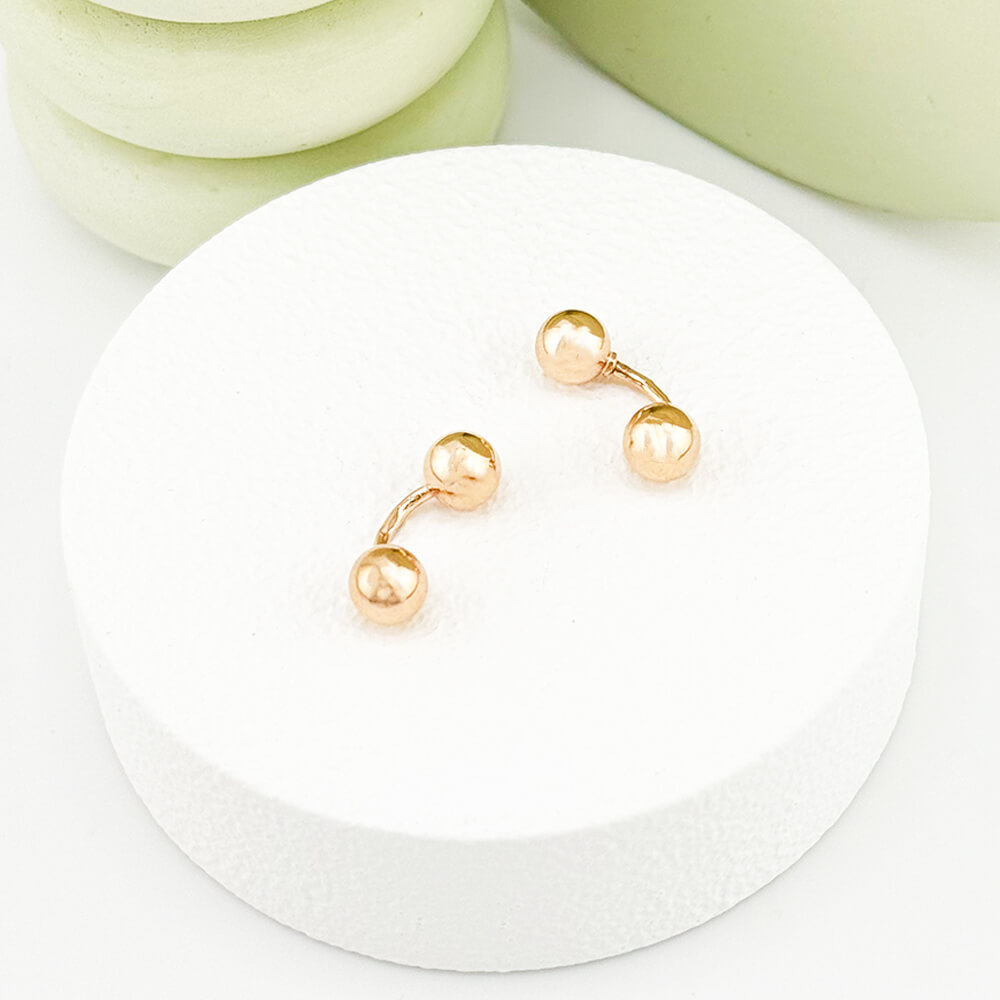 Золотые сережки с шариками. Артикул: 006415