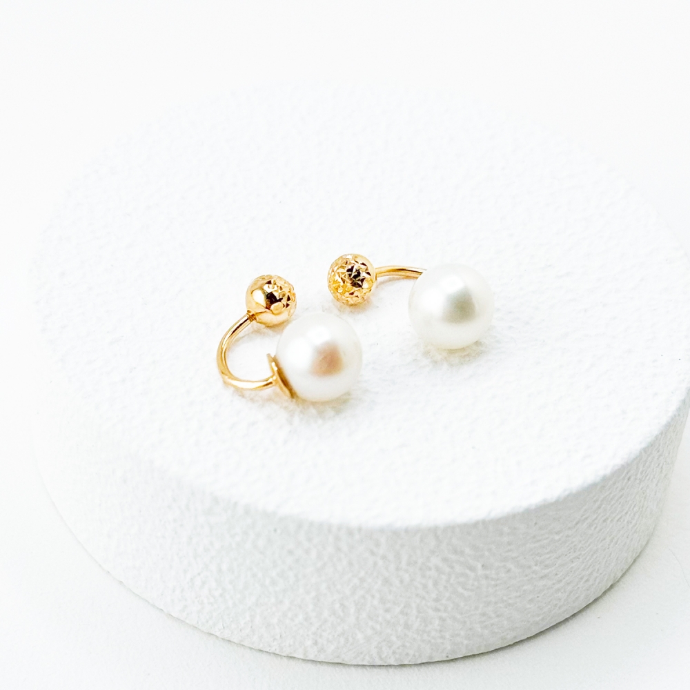 Золоті сережки Кульки з перлами. Артикул: 6855