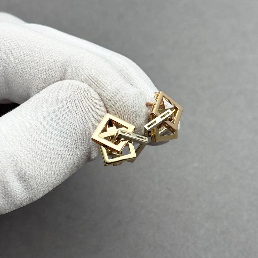 Золоті сережки "Три кольори". Артикул: 009212