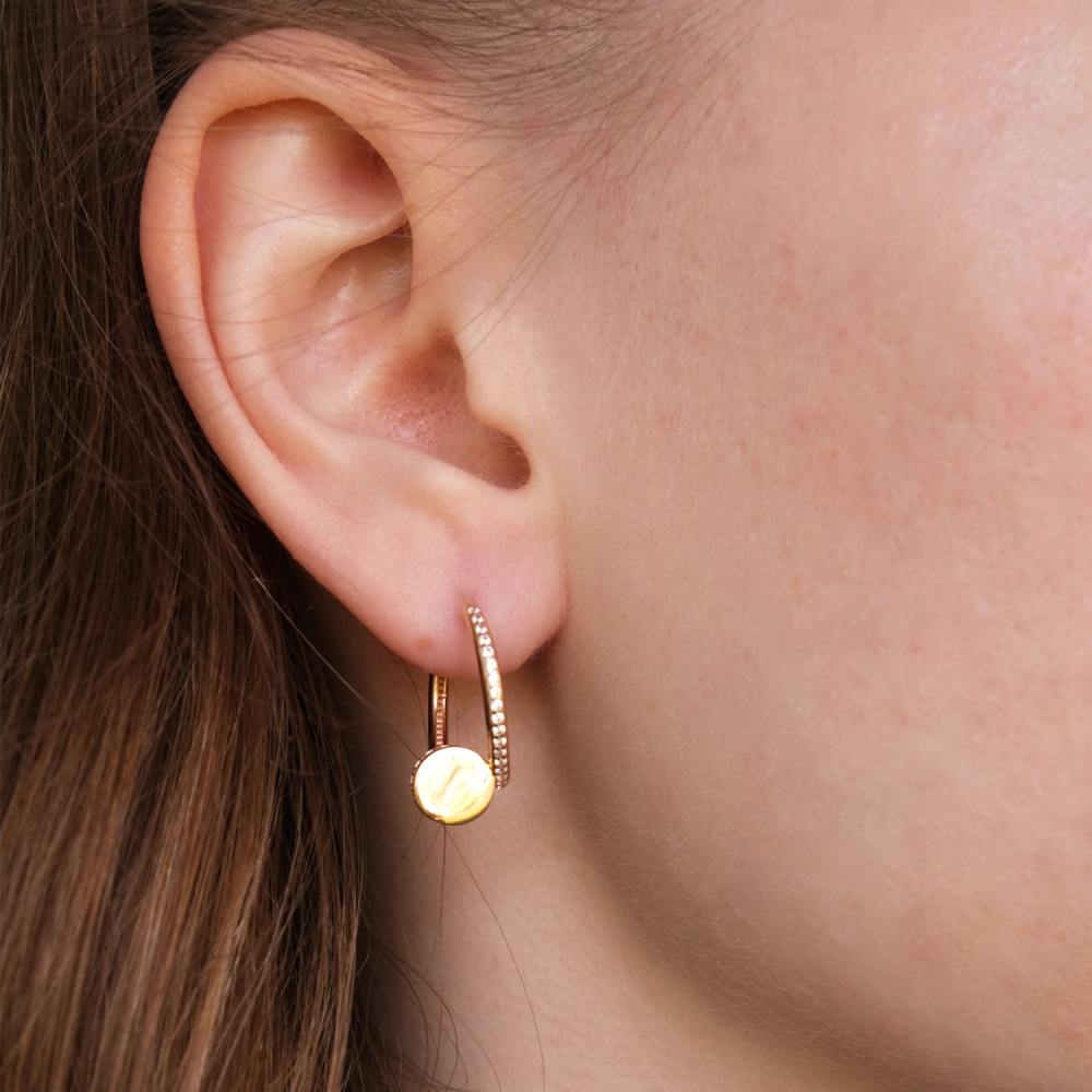 Золоті сережки Цвях з фіанітами. Артикул: 008896