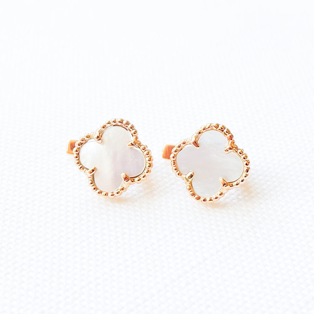 Золоті сережки Клевер з перламутром. Артикул 005773