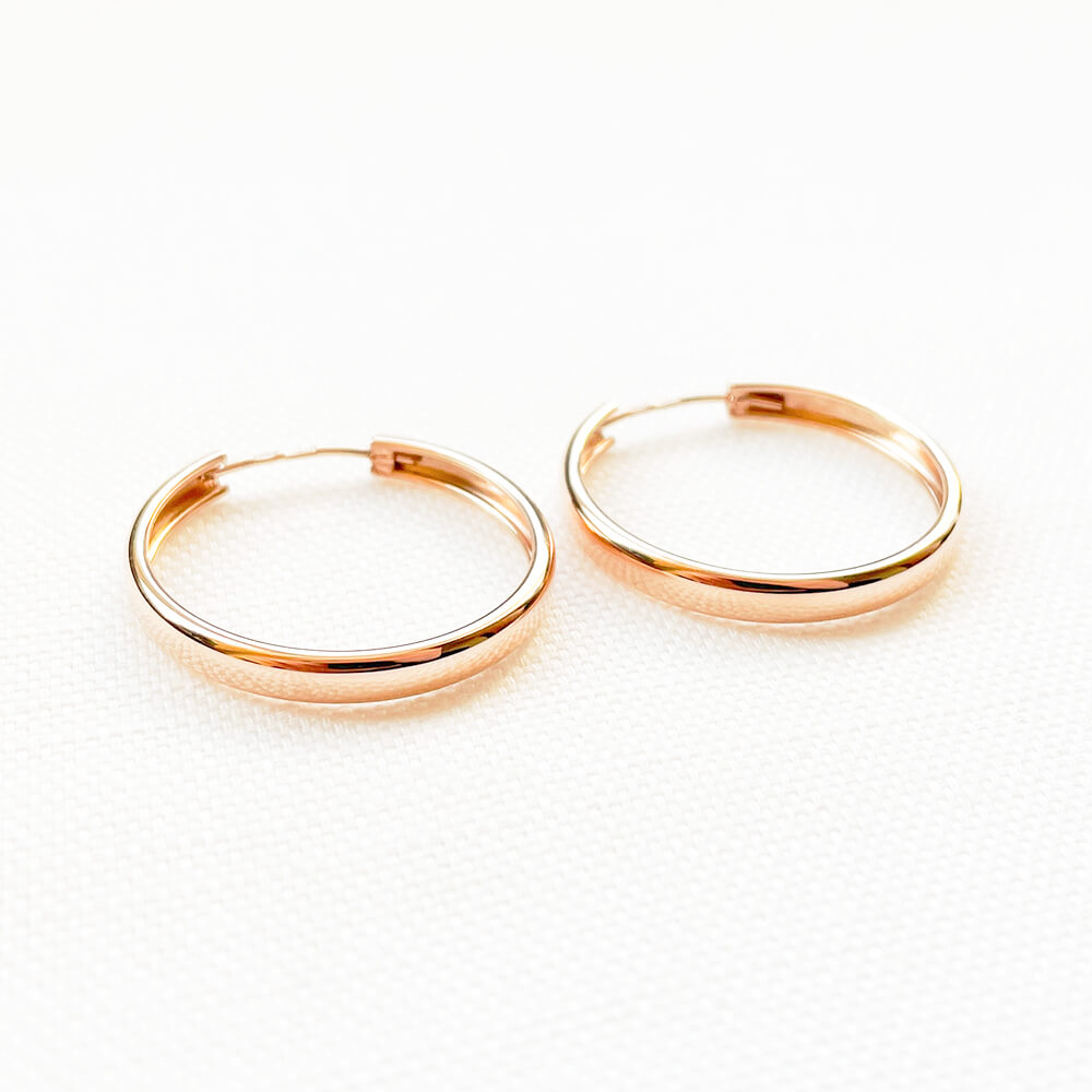 Золотые серьги-кольца 2.5см. Артикул: 005777