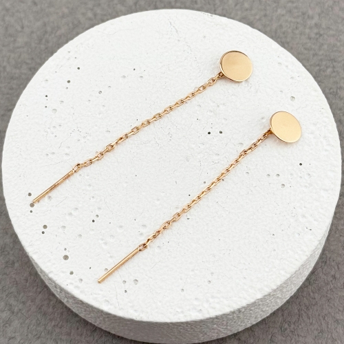 Золоті сережки-протяжки Монетки. Артикул: 011040