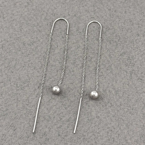 Золоті сережки-протяжки з кульками. Артикул: 011036