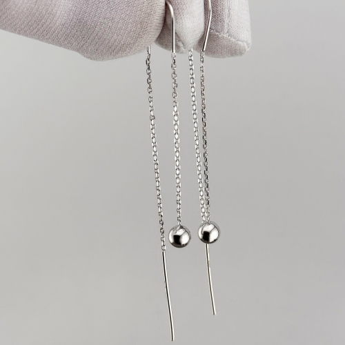 Золоті сережки-протяжки з кульками. Артикул: 011036