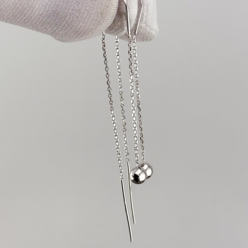 Золоті сережки-протяжки з кульками. Артикул: 011036