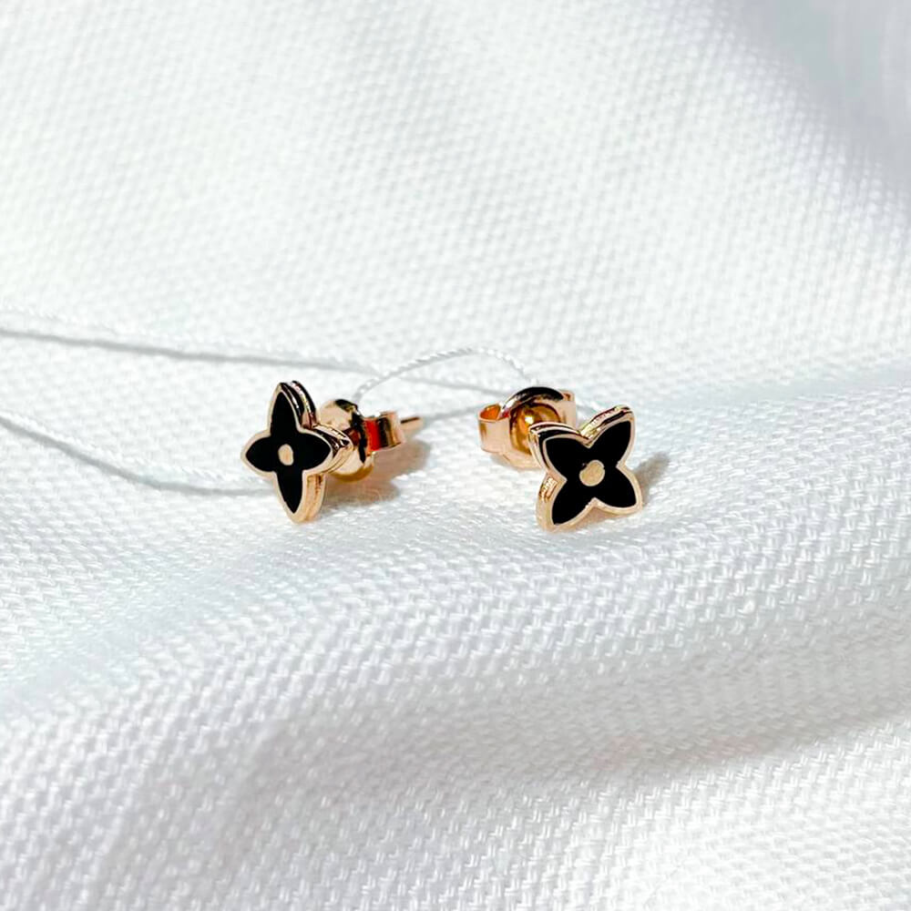 Золоті сережки-пусети з емаллю. Артикул: 003359