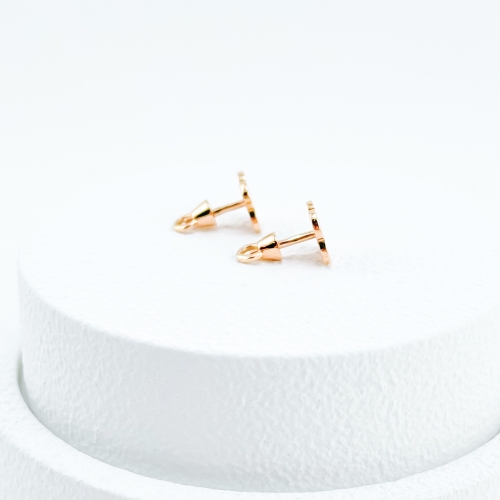 Золотые серьги-пусеты с Клевером. Артикул: 6970