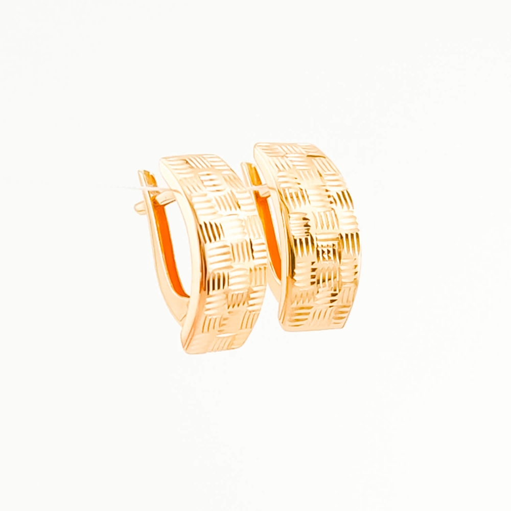 Золотые серьги с алмазной гранью. Артикул: 6924