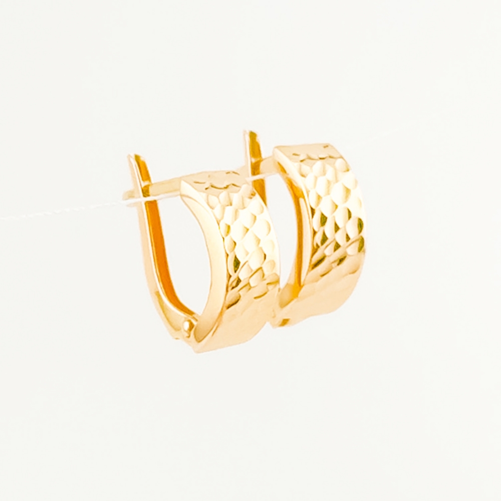 Золотые серьги с алмазной гранью. Артикул: 6925