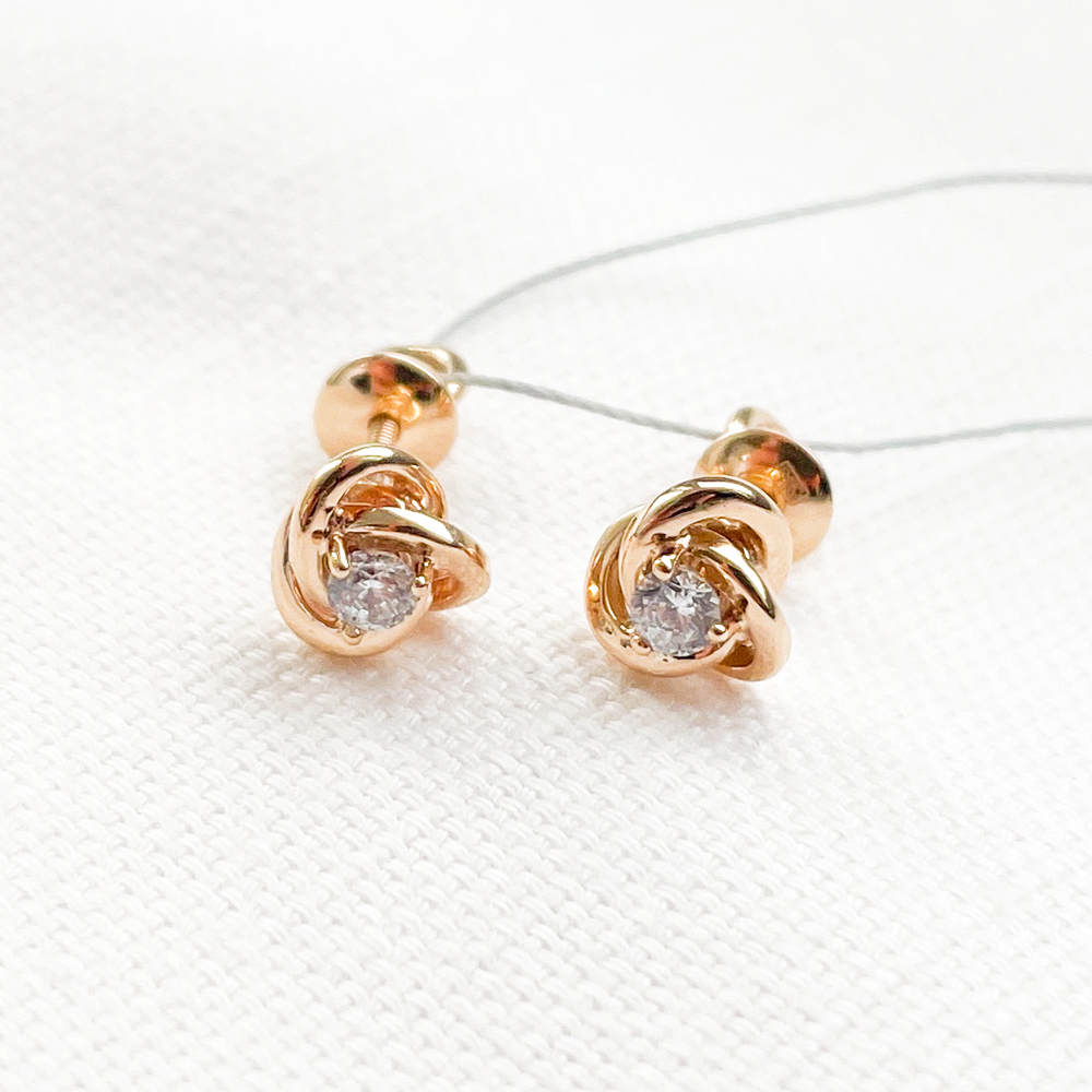 Золоті сережки Квітки зі вставкою фіаніту. Артикул: 000900