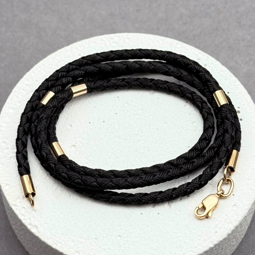 Шелковый шнурок с золотыми вставками. Артикул: 009518