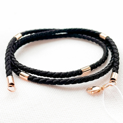 Шовковий шнурок із золотими вставками. Артикул: 005559