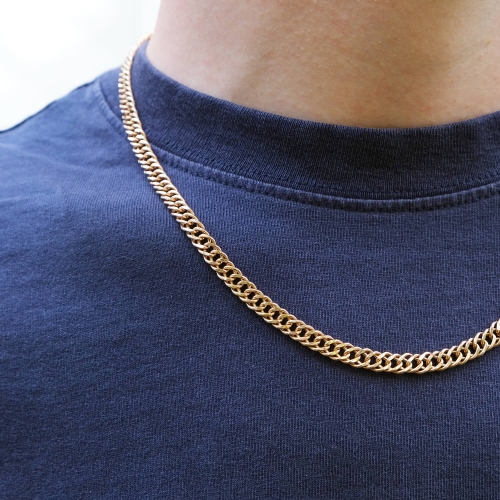 Золотая цепь плетения Двойной Ромб. Артикул: 000787